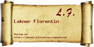 Lakner Florentin névjegykártya